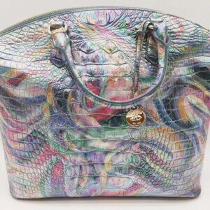 EUC Brahmin Duxbury Unicorn Croc Embossed Leather Satchel Bag